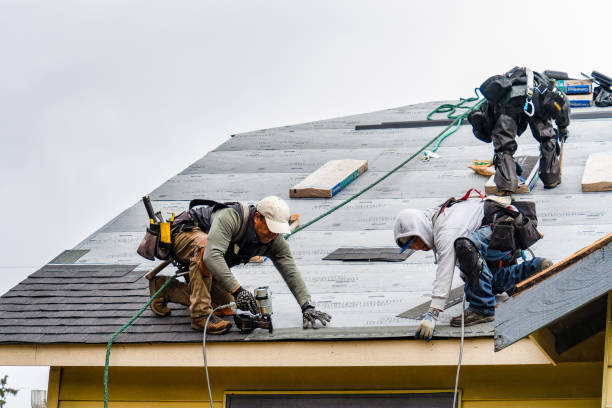 Professional Gutter Installation technician working in Salem, IA